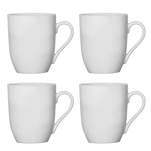 Regent White Bullet Shape Coffee Mug 4 Pack, 330ml