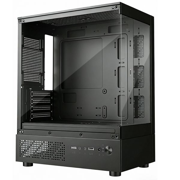 PC CASE Computer Case with Full-View Compact ATX Mid-Tower PC Gaming Case