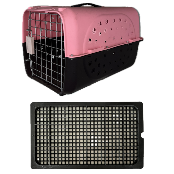 Small Pet Travel Carrier Box with Mat - Pet Kennel - 51cm X 30cm X 32cm