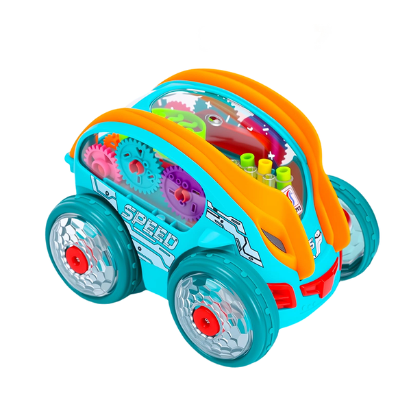 Kid Toy Cars, Glowing Transparent Stunt Car, Technology Educational Toys