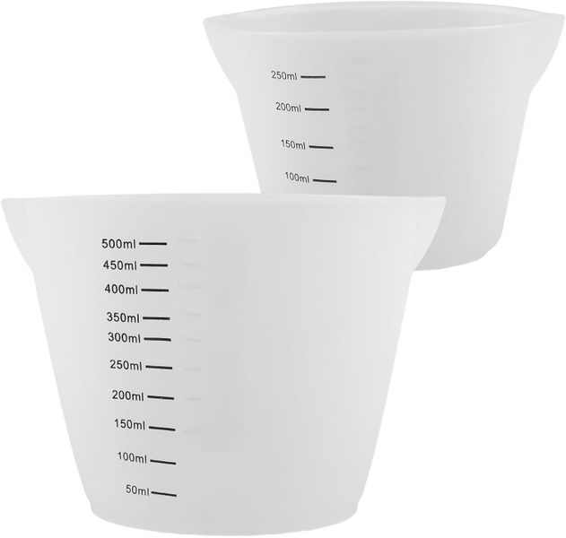 Silicone Measuring Cups for Resin 2pcs Set 250ml 500ml High Temperature