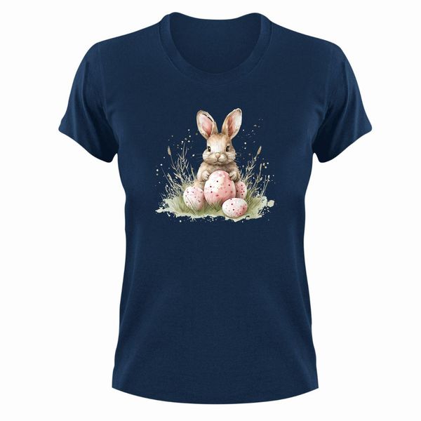 Rabbit Eggs T-Shirt Gift Navy for Christmas Birthday Present 380