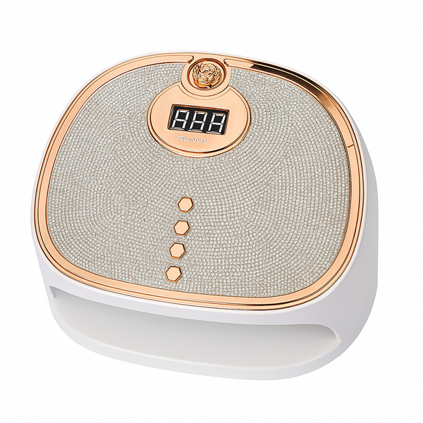 SUN AB-99 288W UV/LED Nail Lamp - White with Diamond Design &amp; Gold Accents