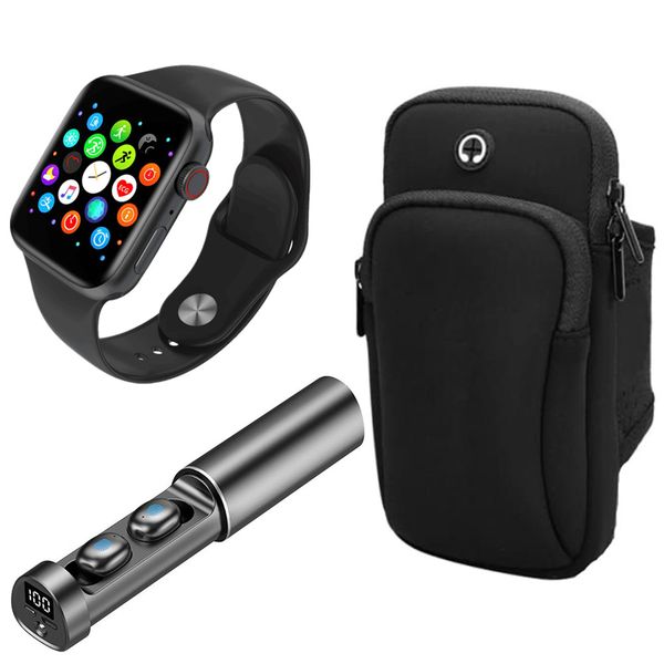 Wireless Earphone TWS Earbuds N21 + FT50 Smart Watch + Cellphone Arm Pouch