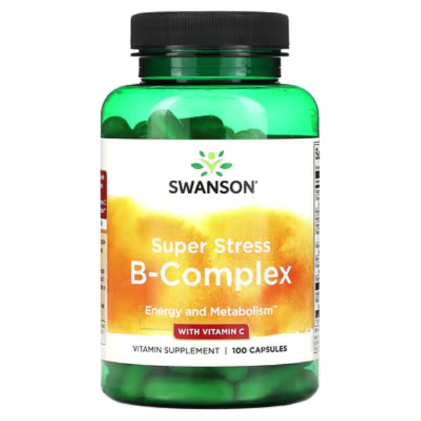 Swanson Super Stress, B-Complex With Vitamin C - 100 Capsules
