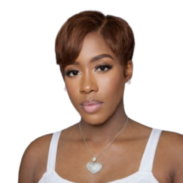 Brown Human Hair Pixie Wig With Lace Closure.