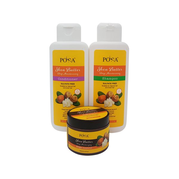 Shea Butter Moisturising Sulfate-Free Twin Pack 385ml &amp; Edge Control 120ml
