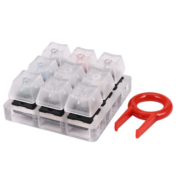 Acrylic Keyboard Tester 9 Clear Plastic Keycap Sampler