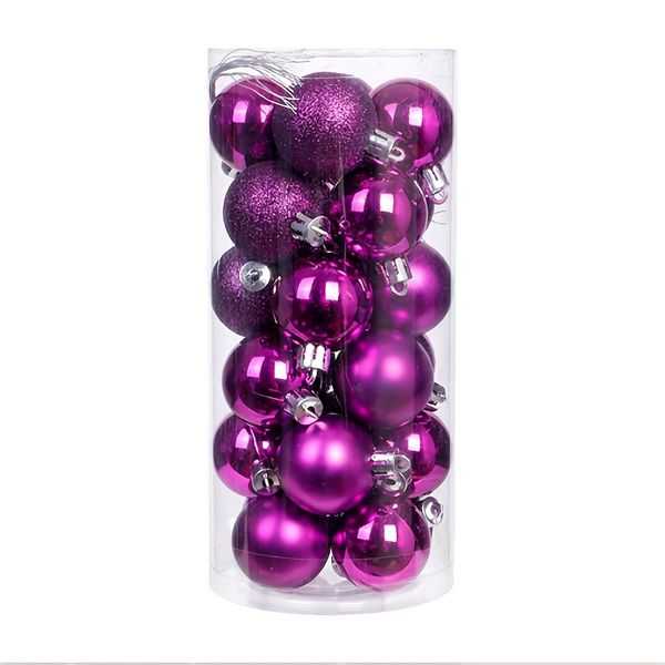 24 Pcs Shatterproof Tree Ornaments, 3cm Metallic Baubles