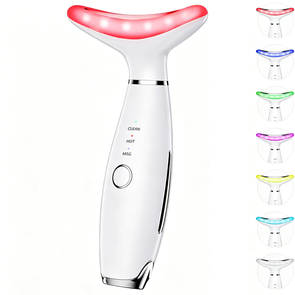 7 Color LED Face Massager - Galvanic Facial &amp; Neck Beauty Device