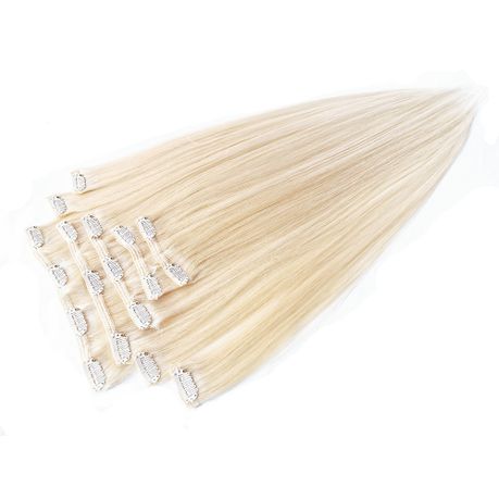 Clip In Hair Extensions - 100% Human Hair - 9 Piece Pack - #60 Blonde | Buy  Online in South Africa 