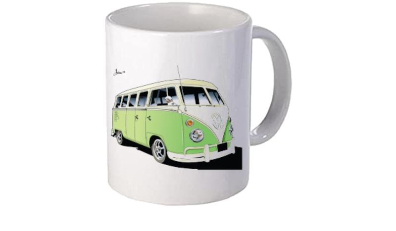 PepperSt - Novelty Printed Mug 330ml - Old School Green Van