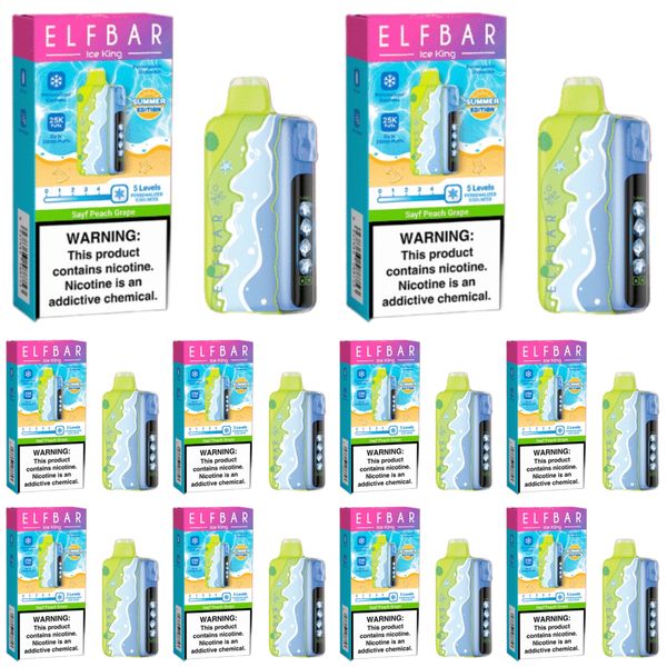 Elf Bar Ice King 25000 Puffs Disposable Vapes - Peach Gummy (Pack of 10)