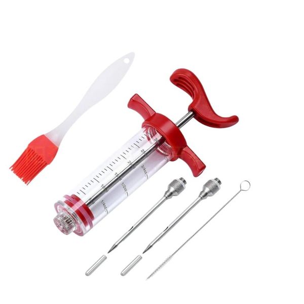 Stainless Steel Marinade and Basting Injector Set Turkey Needle Syringe