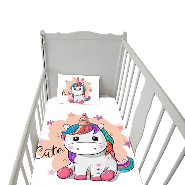Pink Unicorn Cot Duvet Set