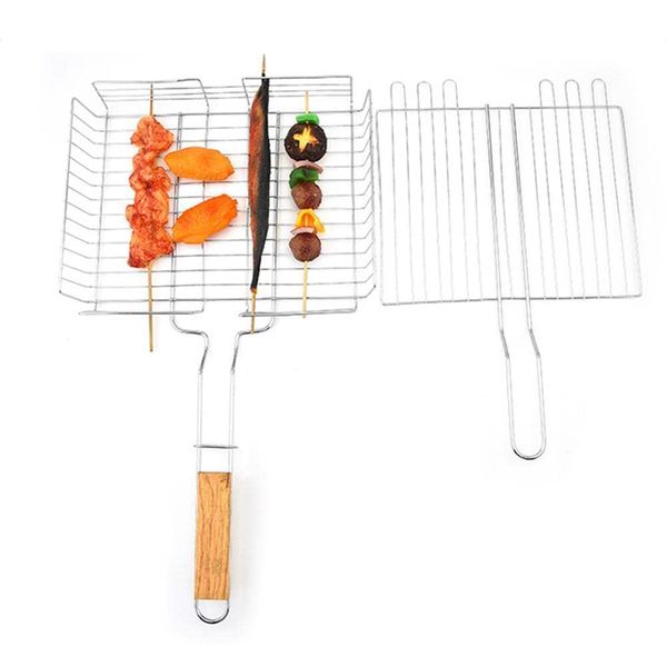 Portable Metal BBQ Grill Basket with Large Capacity