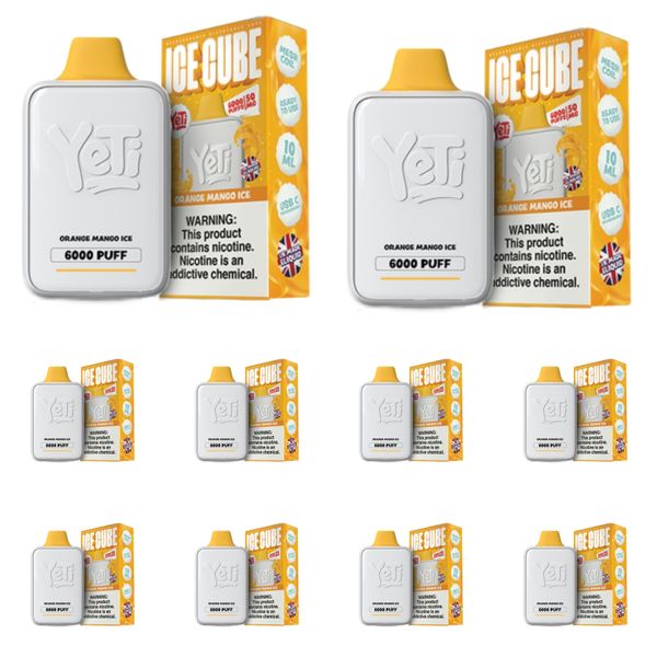 Yeti Ice Cube 6000 Puff Disposable Vape - Orange Mango Ice (Pack of 5)