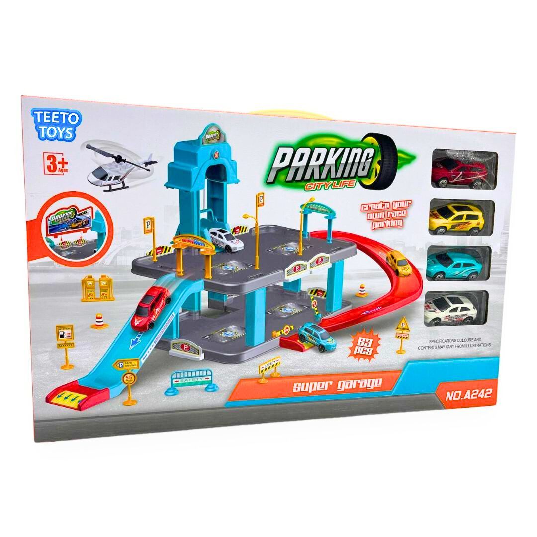 City Life Parking Lot Play Set - Track and Slot Cars - Toys for Boys ...