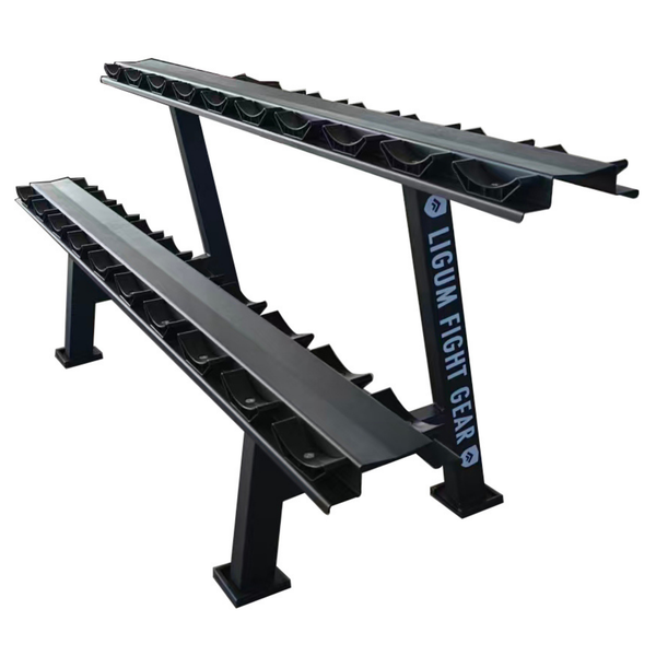 Commercial Round Head Dumbbell Rack - Reinforced Steel - Fitness Facility