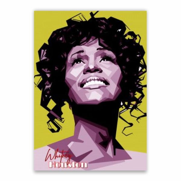 Whitney Houston Cartoon Poster - A1