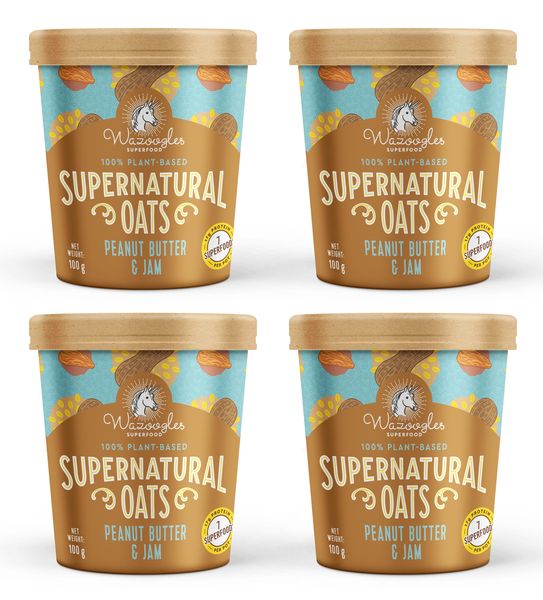Wazoogles Supernatural Oats Pot - Peanut Butter Jam x4