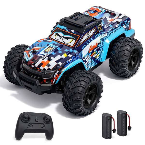 Colorful Matrix LED Light RC Car High Speed All Terrain Boys Kids Lumaboat