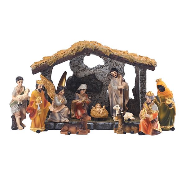 Christmas Nativity Manger Group Scene Decoration Gift Box Christmas Gift Re