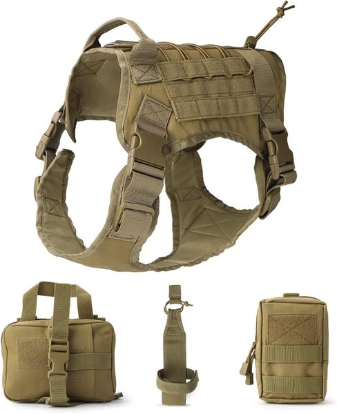Dog Harness/Pet Training Vest/Tactical Dog Harness for Large Dog Adjustable