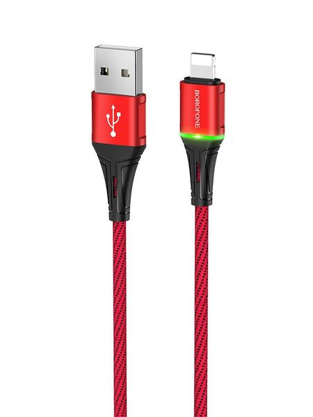 Borofone Lightning Fast Charging Cable with Charging Indicator - BU25 - Red