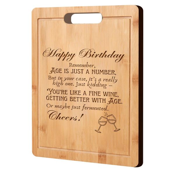 Laser Engraved Bamboo Cutting Board Gift for Birthday Kitchen Decoration