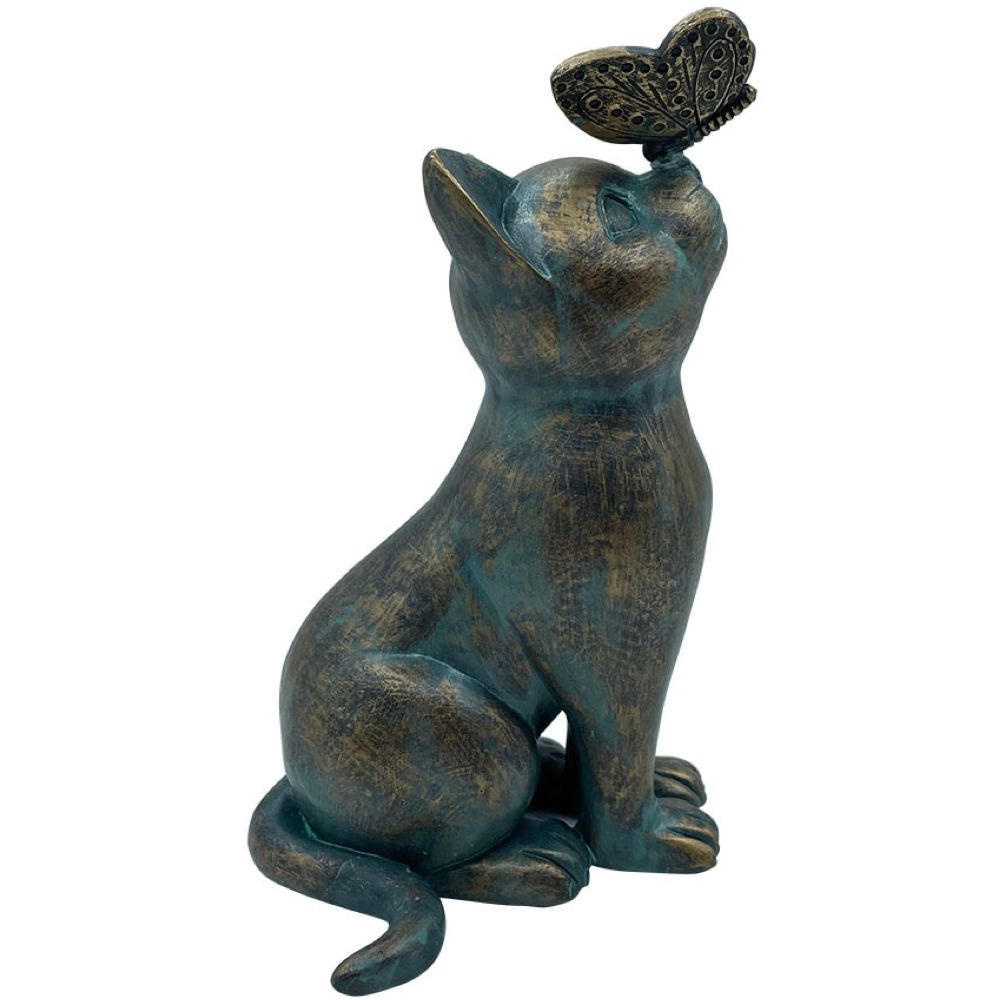 Garden Decor Butterfly Cat Statue(20cm)