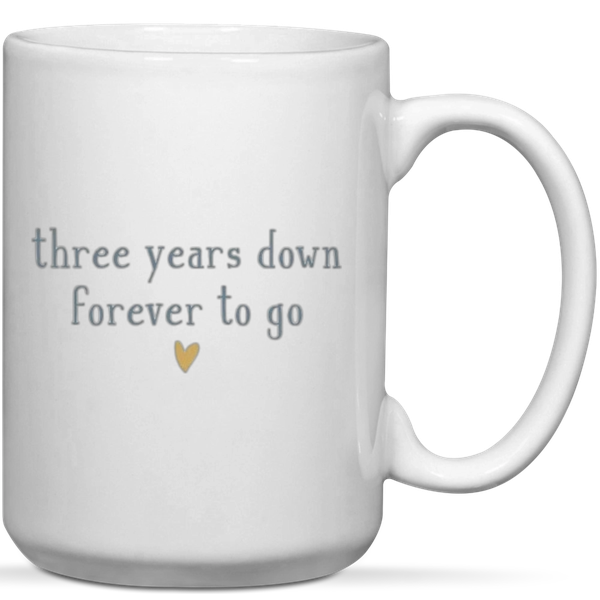 Three Years Down Forever To Go 3rd Anniversary Gift Rock Slate