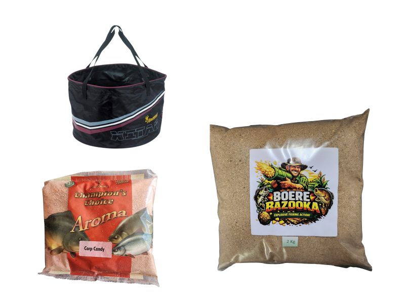 Combo 6 - Boere Bazooka Groundbait + Carp Candy + Foldable Bowl