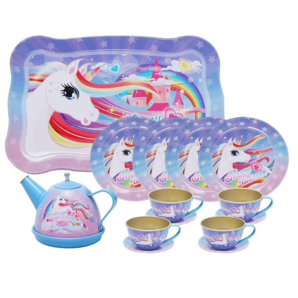 Unicorn Tea Set with Carry Case - 15 Piece Tea Set