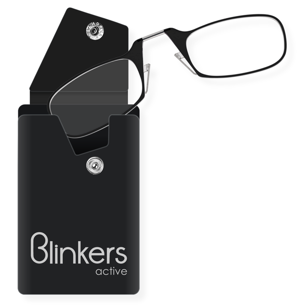 Blinkers Active Mini Armless Thin Frame Reading Glasses &amp; Silicone Case