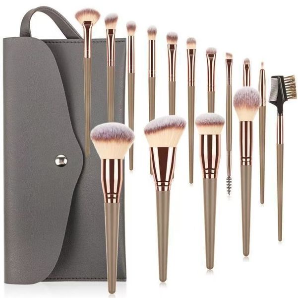15-Piece Makeup Brush set - Portable Soft-Bristled Blush Brush Set