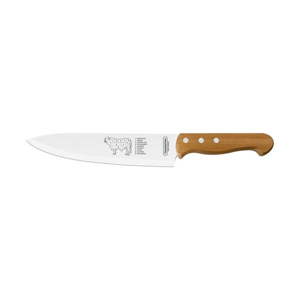 Tramontina 20cm Meat Knife - Silver/Brown