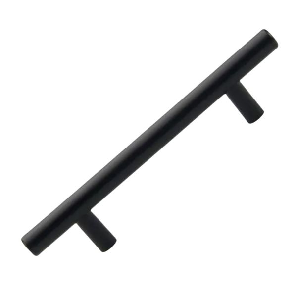 Pack of 6 x Hollow Stainless Steel Barrel Handle, Matt Black, 96mm