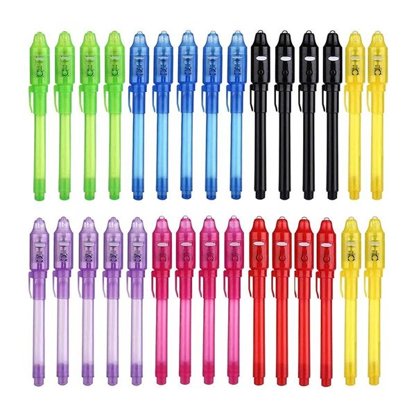 30 Pcs Invisible Ink Pens with Uv Light Bag Fillers for Boys Girls
