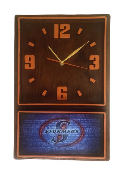Retro Box Clock (Orange) Stormers Rugby (45)