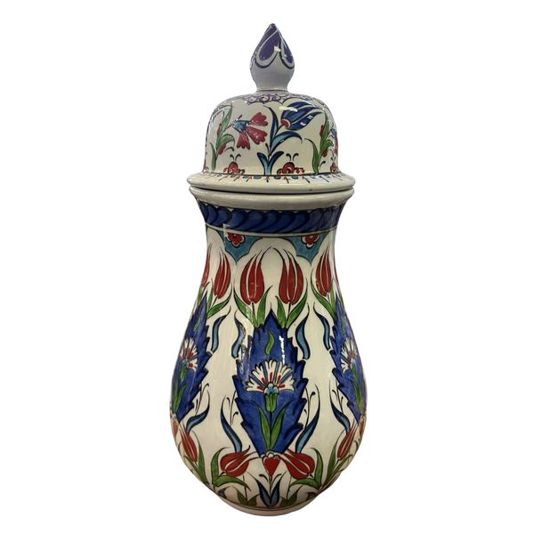 Authentic Turkish Hand Painted Ceramic Art Shah Vase