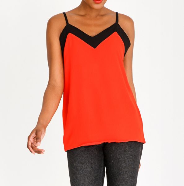 Women's C(Inch) Contrast Detail Cami Orange