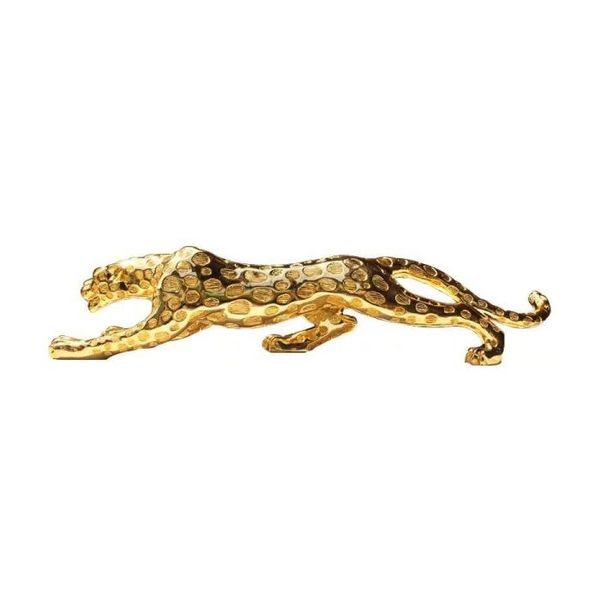 Golden Resin Leopard Sculpture