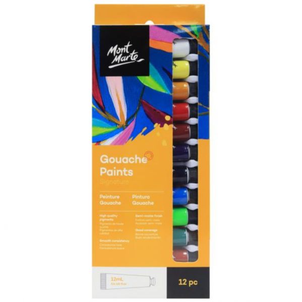Mont Marte Signature Gouache Paints 12pce x 12ml