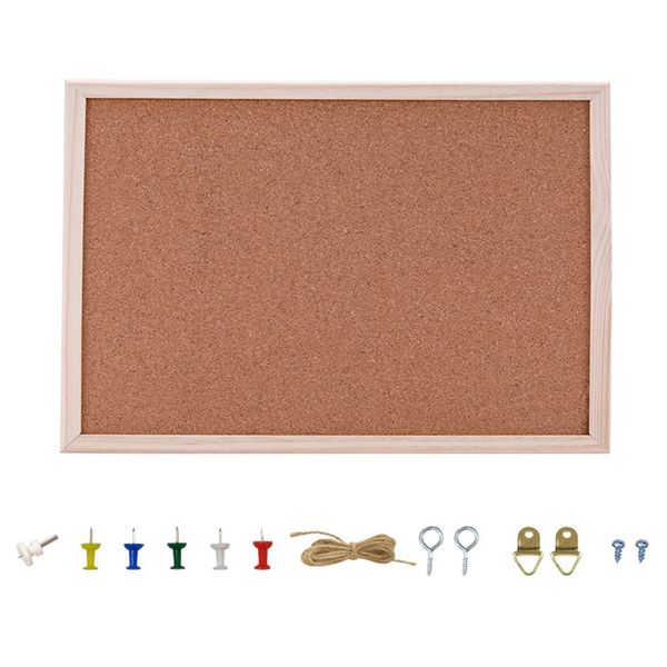 60 × 40cm Cork Bulletin Board Set Pin Board Message Board Corkboard