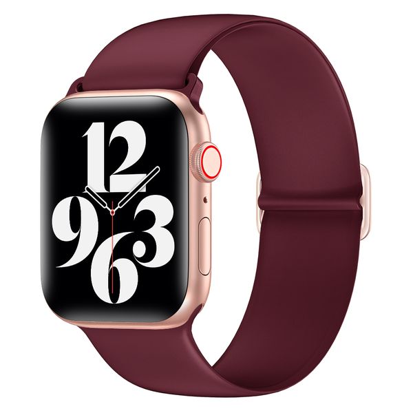 Silicone Solo Loop Band Strap with Buckle Compatible with Apple Watch 42mm / 44mm / 45mm