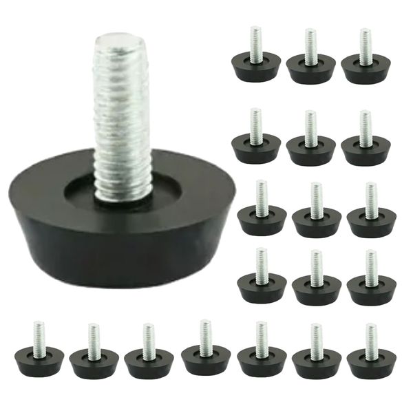 Tool Height Adjustable Chair Glide Levelling Feet Set of 20 - 2.7cm