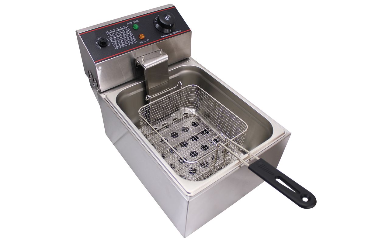 Royale 2500W Commercial 6 Liter Single Tank Stainless Steel Deep Fryer