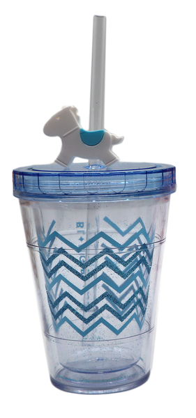 410ml Double Transparent Wall Flash Trojan Cup / Tumbler Set Of 2