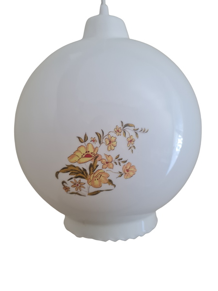 White Pendant with Yellow Flowers Design